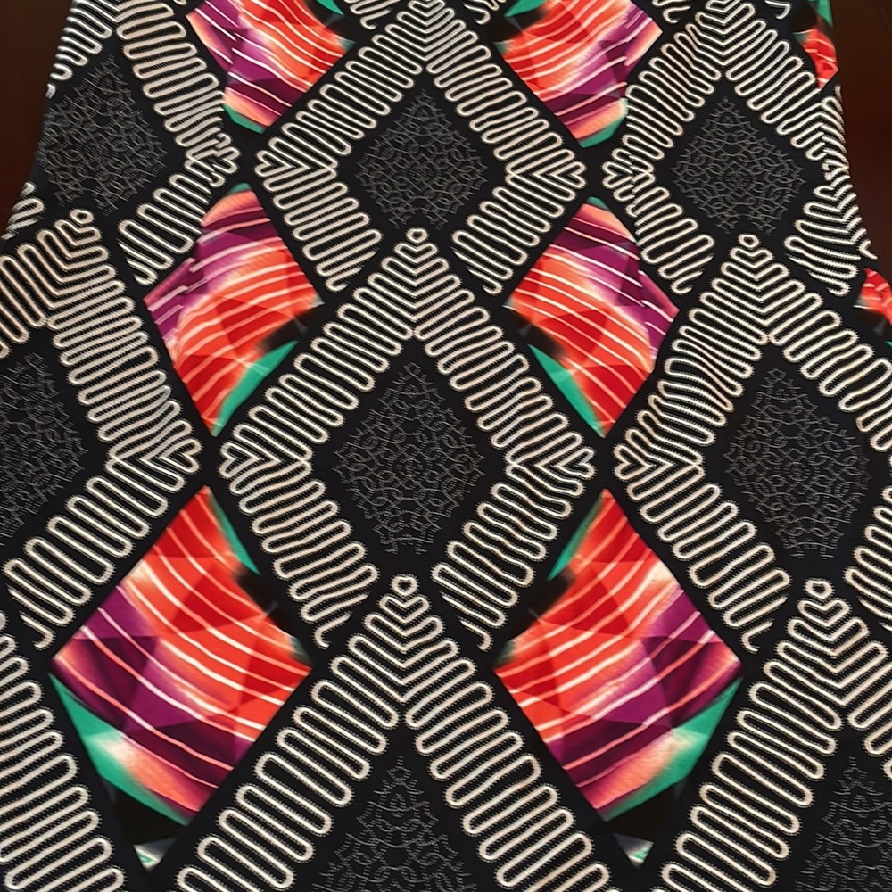 I LE New York size 18 dress. Blue geometric packable travel polyester spandex - Picture 9 of 12